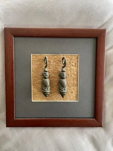 Vintage Dayak Earrings/Weights Kalimantan Borneo 9cm Mounted 23cm - Picture 1 of 4