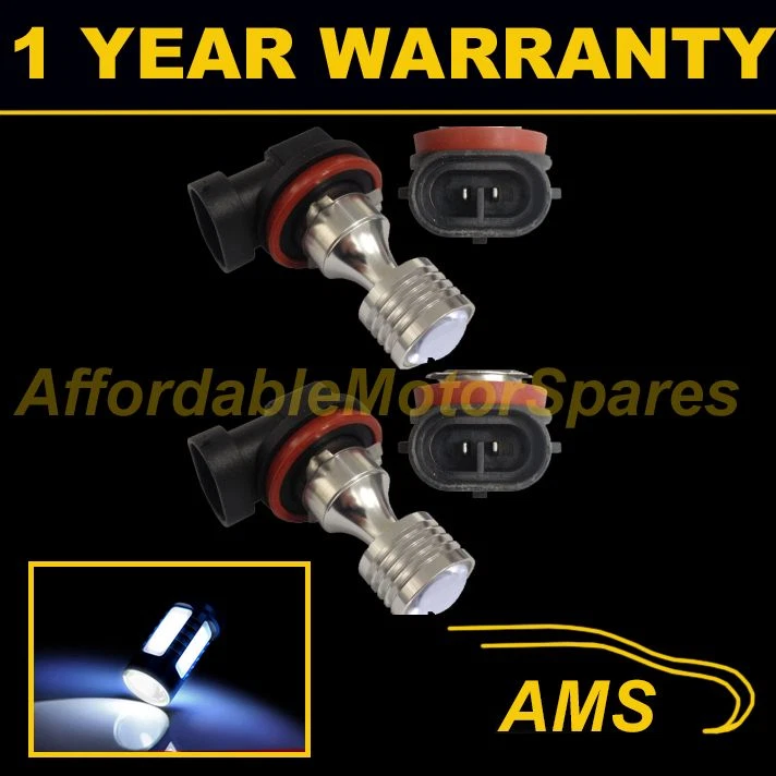2X H11 WHITE 4 LED FRONT MAIN HIGH BEAM LIGHT BULBS CAR KIT XENON MB503801 - Image 1 of 1