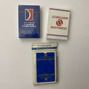 Lote 3 barajas de cartas de juego de crucero de línea aérea vintage selladas - Imagen 1 de 5