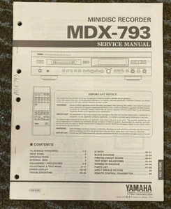 Original Service Manual for the Yamaha MDX-793 Minidisc Recorder ~ Repair - Picture 1 of 1