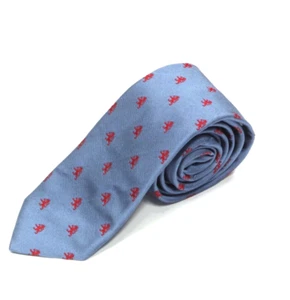 NWT BYRON Blue Royalty Red Lion Crest Nobility Thrones Men's Silk Neck Tie - Picture 1 of 3