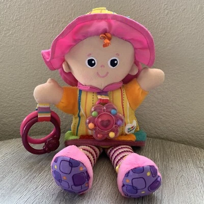 Lamaze Tomy My Friend Sensory Baby Girl Plush Doll 12” Toy with Rattle & Clip - Image 1 of 4