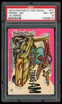 1973 Donruss Fantastic Odd Rods Sticker #077 Trans-AM 1st Series PSA 8 - Image 1 of 3