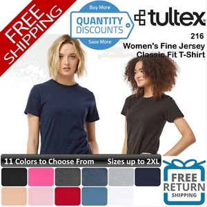 🔥 Tultex Woman Fine Jersey Classic Fit T-shirt Short Sleeve Top Up To 2XL 216 - Picture 1 of 66