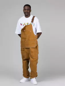 Nike Life Mens Carpenter Overalls Bib Pants British Tan FN3120-281 Sz Large NWT - Picture 1 of 7