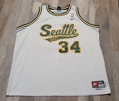 Vintage Nike Rewind Seattle Sonics Ray Allen 34 Throwback Jersey Mens 3XL XXXL Cover