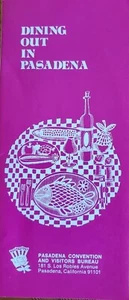 Pasadena CA Dining Guide pre 1971 Convention Visitors Bureau Vintage Broschüre - Bild 1 von 4