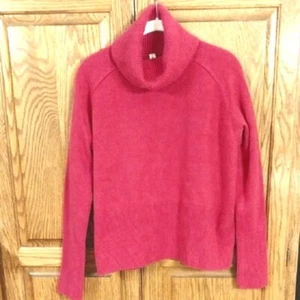 Athleta XS Aspen Merino Wool Cashmere Turtleneck Sweater Electric Fuchsia - Picture 1 of 6
