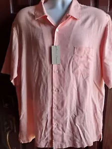 Daniel Cremieux Signature Coral Pink Heather S/S Men's Shirt Size L NWT - Picture 1 of 10