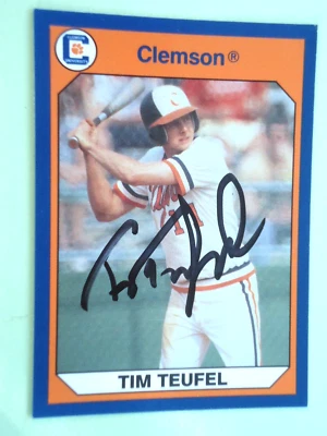 Tim Teufel - 1990 Collegiate Autograph Baseball card #23 - Clemson Tigers - Image 1 of 3