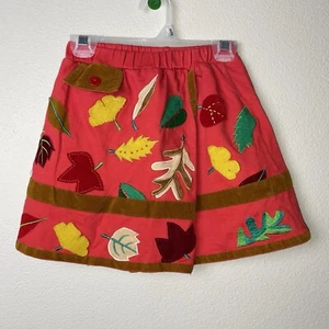 Michael Simon Girls Size 5 Fall Leaves Faux Wrap Skirt Skort Orange Embroidered - Picture 1 of 14