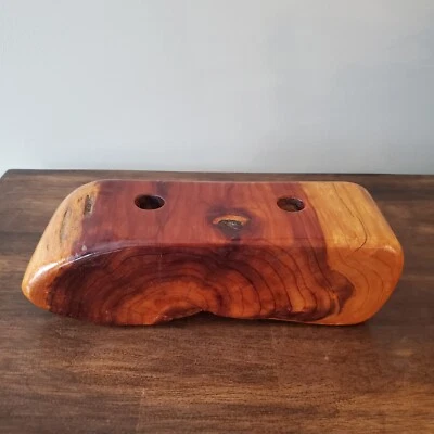 Soporte para candelabros de madera Live Edge centro de mesa decoración de cabina Foto 1 de 4