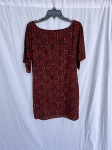Alice + Olivia silk half sleeve shift dress floral geometric red size small - Picture 1 of 6