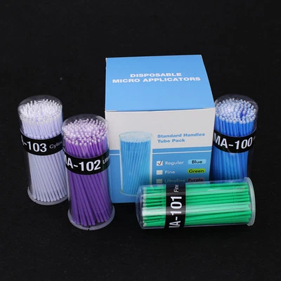 4 Bottles Dental Disposable Micro Applicator Brush Bendable Mixed Size Colors - Image 1 of 4