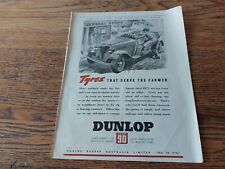 Dunlop Rubber Tyres Original 1946 Australia Vintage Print Farmer Advertisment