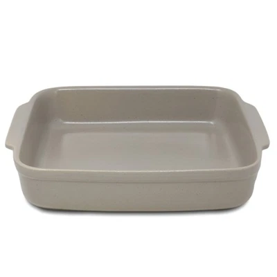 Square Baking Dish Ceramic Beige 28cm Oven Microwave Dishwasher Safe Bakeware - Image 1 of 3