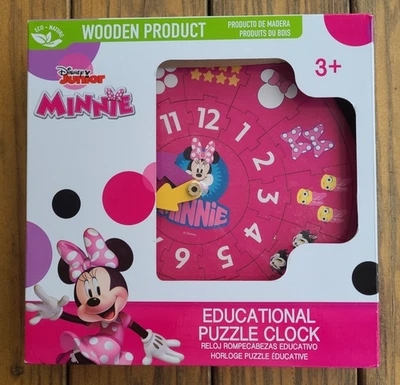 Aprende con Minnie - ¡Reloj rompecabezas educativo de madera Disney Junior! ¡Nuevo! ¡Sellado! Foto 1 de 4