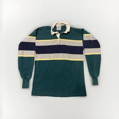 Vintage Lands End Rugby Shirt Mens Large Heavy Cotton Polo 80s 90s Made in USA - Image 1 of 4