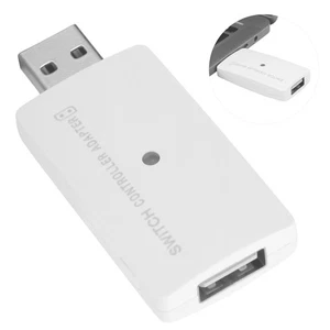 White Portable USB Wireless BT Controller Adapter Handle Converter For S NEW - Afbeelding 1 van 12