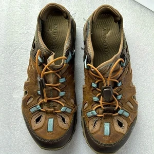 Merrell shoes Vibram Water Shoes 8.5  Women’s Brown Blue Slip On Sandals Hike   - Picture 1 of 13
