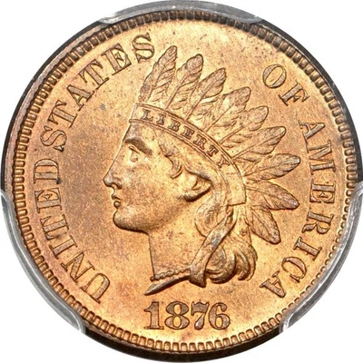 1876 1C Indian Cent PCGS MS66RB (PHOTO SEAL & CAC) - Image 1 of 3