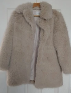 Next Girls Faux Fur Coat Aged 12 - Picture 1 of 4