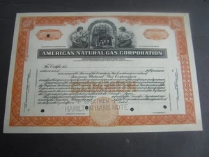 Old AMERICAN NATURAL GAS CORP. - SPECIMEN Stock Certificate - HAMILTON BANK NOTE - Photo 1/1
