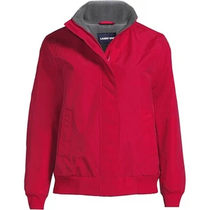 Land's End Damen Winter Squall Jacke 1X 16W-18W rot Fleece gefüttert Full Zip - Bild 1 von 12