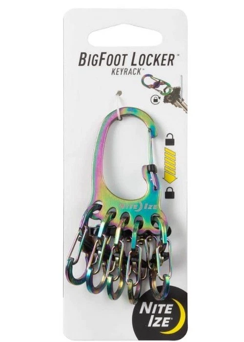 Porta-chaves Nite Ize KLKBF-07-R3 aço inoxidável BigFoot Locker na cor espectro - Imagem 1 de 4