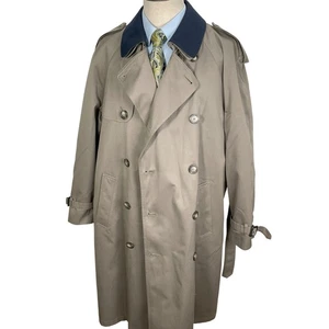 Lauren Ralph Lauren Trench Coat Men 50 Taupe Double Breasted Removable Liner - Picture 1 of 11