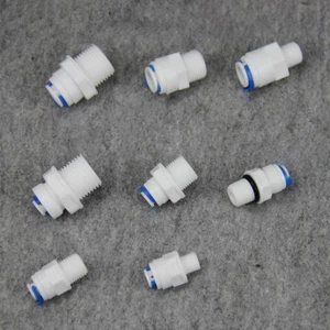 Push Straight Fitting Tube Thread Male Quick Connector Reverse Osmosis - Picture 1 of 10