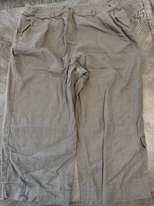 Appleseed’s braune Leinen Cropped HOSE Gr. 20 Taille 38” Schrittlänge 22” hoher Bund - Bild 1 von 6