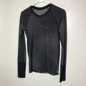 Lululemon swifty tech grid warp black neon multicolor womens long sleeve top 6 - Picture 1 of 10