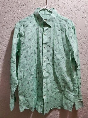 Camisa Corona Francesa Para Hombre Talla 42 Verde Hoja Abotonada Manga Larga Foto 1 de 4