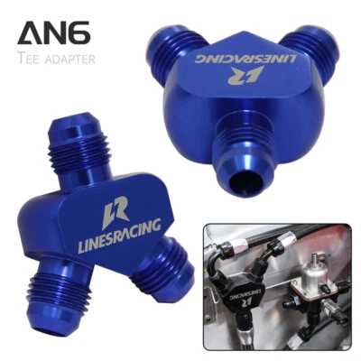 2 piezas x AN6 AN-6 Entrada AN6 6AN Salida Bloque Y Coche Accesorios Aluminio Adaptador Azul Foto 1 de 4