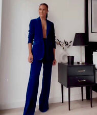 Buy Dark Blue Velvet Trouser Suit With Resham Work Online  LSTV04052   Andaaz Fashion