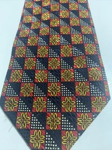 Corbata ERMENEGILDO ZEGNA Hombre Vintage Diseñador Abstracto Geométrico 100% Seda - Imagen 1 de 5