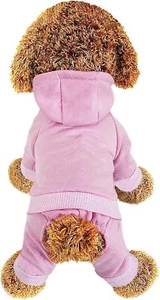 Dog Hoodie, Pet Jumpsuit Fleece Sweatshirt with Buttons, Dog Clothes, Dog Col... - Picture 1 of 5