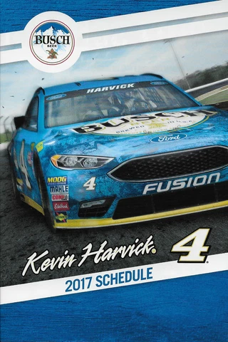 2017 KEVIN HARVICK "BUSCH BEER STEWART HAAS FORD" #4 NASCAR SCHEDULE NO POSTCARD Cover
