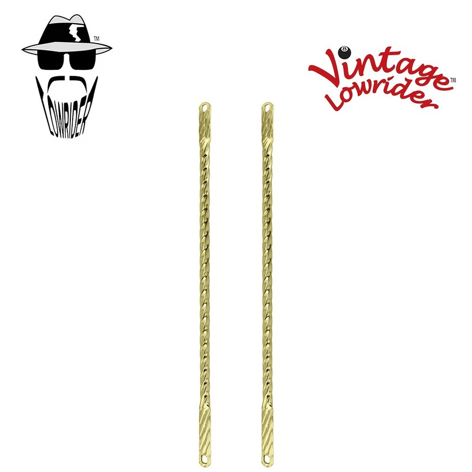 F&R VINTAGE LOWRIDER 22" LONG SQUARE TWISTED SPRING GOLD FORK BARS 26" BICYCLE - Image 1 of 1