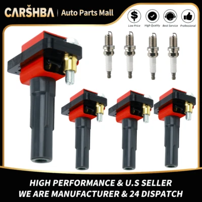 4-Ignition Coil+plugs for 2002 2003 Subaru Impreza WRX Sedan/Wagon 2.0L H4 Turbo - Image 1 of 4