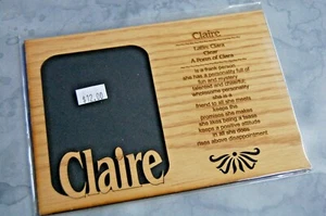 DISCONTINUED Claire Name Picture Frame Holds 3.25" x 4.25" - 5x7 Matte Only - Picture 1 of 3
