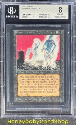 MTG Limited Edition Alpha 1993 Animate Dead BGS 8.0 NM/MT Old School 93/94 - Image 1 of 4