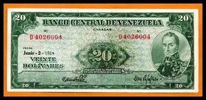 Venezuela VF/XF Note 20 Bolivares Bs June 1964 P-43d (Banknote) - Picture 1 of 2
