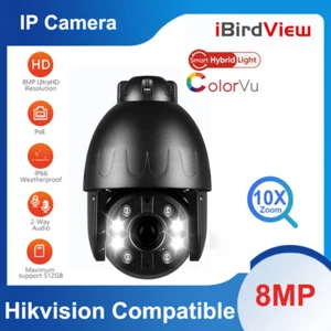 Cámara domo POE 10x zoom 8MP UHD PTZ IP IR + luz blanca seguimiento automático audio de 2 vías - Imagen 1 de 13