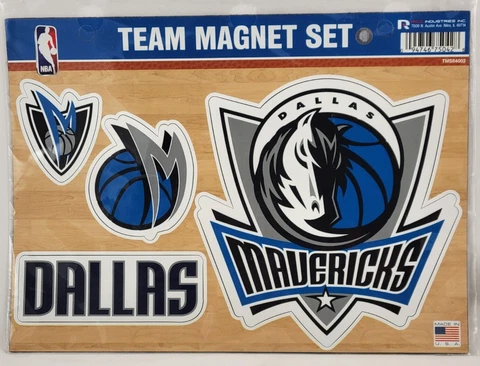 Dallas Mavericks Team Magnet Set Officially Licensed NBA Die Cut Sheet 4 Magnets Cover