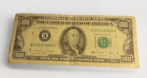 US 1990 SERIES A 1 HUNDRED DOLLAR FEDERAL RESERVE NOTE OF BOSTON-MASSACHUSETTS - Picture 1 of 2