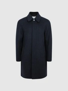 BNWT Reiss ‘Cast’ Navy Check Wool Mix Coat Size Small RRP £368 - Picture 1 of 6
