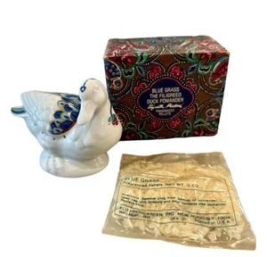 Vintage Elizabeth Arden Porcelain Filigreed Duck Pomander Blue Grass Byzantium - Picture 1 of 22