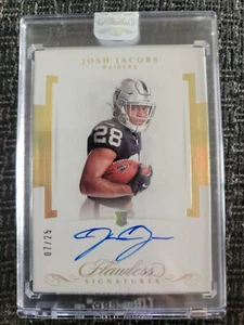 2019 Josh Jacobs Flawless Gold Signatures Auto Autograph /25 Raiders Alabama - Picture 1 of 2